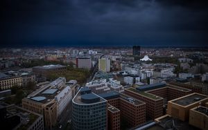 Превью обои город, городской пейзаж, здания, вид сверху, архитектура