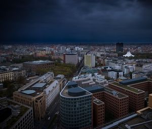 Превью обои город, городской пейзаж, здания, вид сверху, архитектура