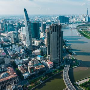 Превью обои город, мегаполис, небоскребы, здания, вид сверху