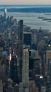 Превью обои город, мегаполис, здания, вид сверху, нью йорк