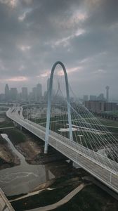 Превью обои город, мост, дорога, здания, вид сверху