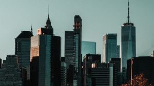 Превью обои город, небоскреб, архитектура, здания, море