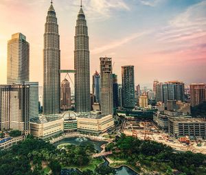 Превью обои город, небоскребы, архитектура, куала-лумпур, малайзия
