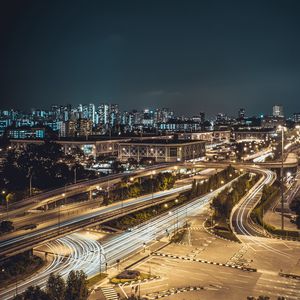 Превью обои город, небоскребы, здания, ночь