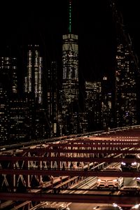 Превью обои город, ночь, мост, автомобили, здания, огни
