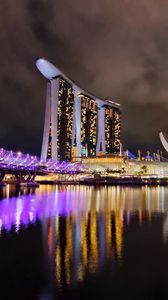 Превью обои город, сингапур, отель, ночь