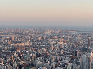 Превью обои город, вид сверху, городской пейзаж, здания, высота