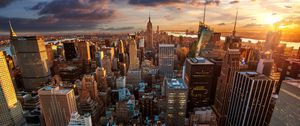 Превью обои город, вид сверху, небоскребы, мегаполис, архитектура, нью-йорк