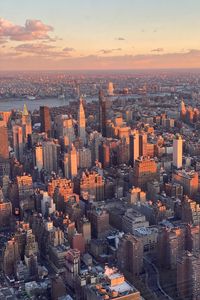 Превью обои город, вид сверху, сумерки, городской пейзаж, нью-йорк