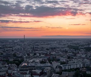 Превью обои город, вид сверху, здания, архитектура, рассвет, утро