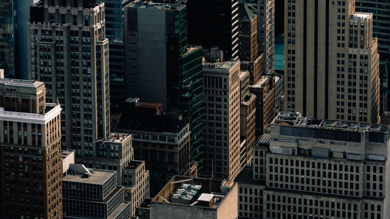 Обои город, вид сверху, здания, архитектура, мегаполис, нью-йорк