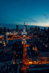 Превью обои город, вид сверху, здания, ночь, огни