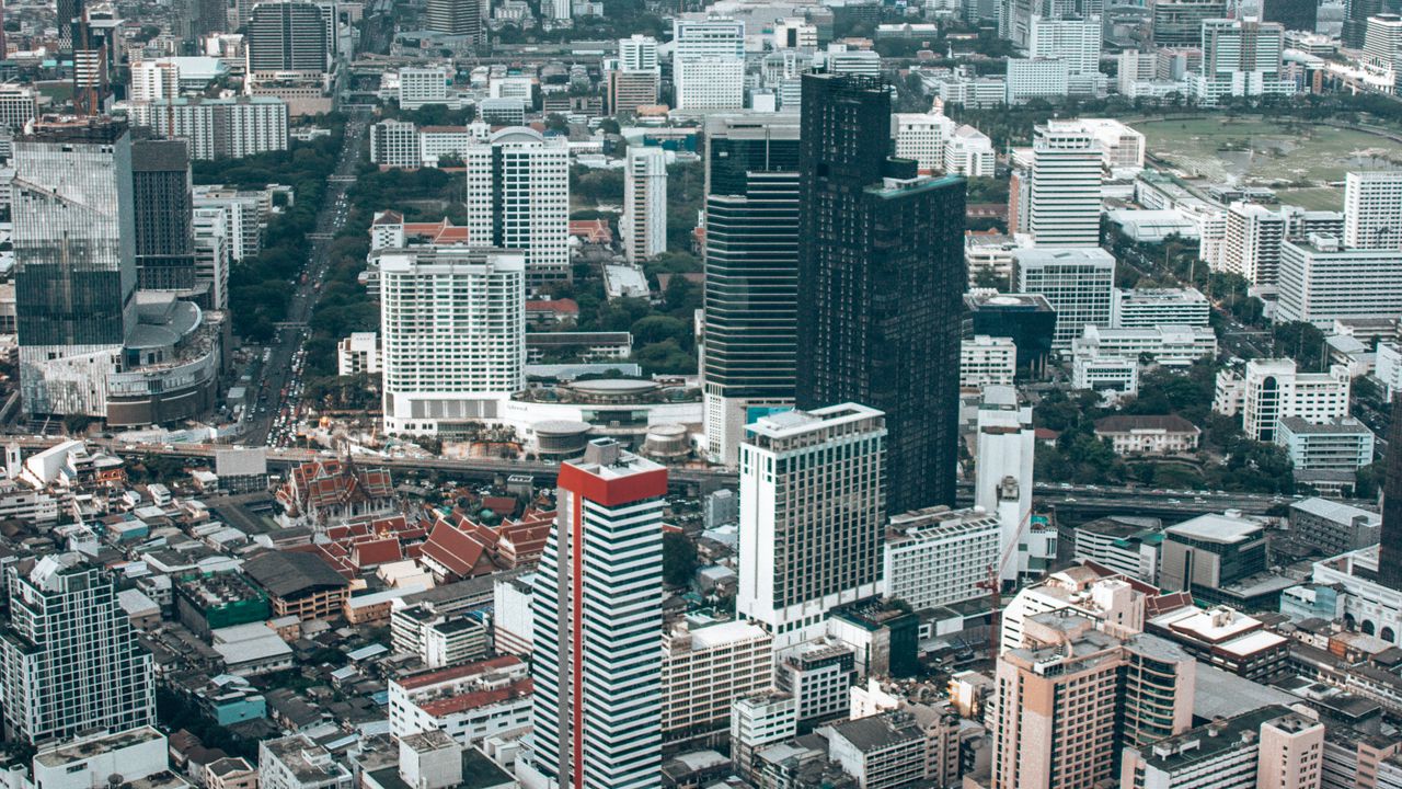 Обои город, вид сверху, здания, архитектура, бангкок, таиланд