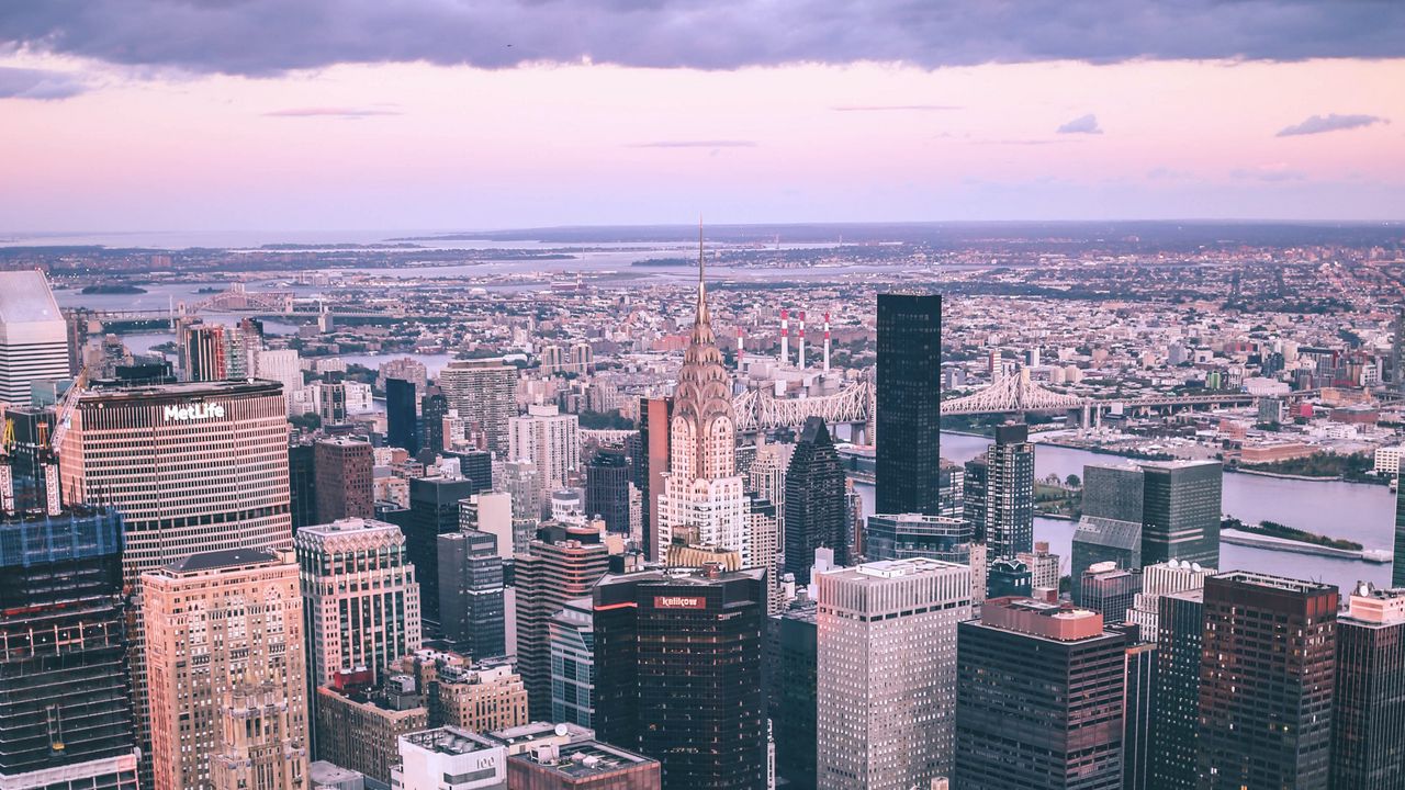 Обои город, вид сверху, здания, городской пейзаж, мегаполис, нью-йорк