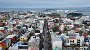 Превью обои город, вид сверху, здания, дорога, городской пейзаж