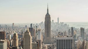 Превью обои город, вид сверху, здания, городской пейзаж, нью-йорк