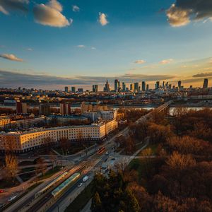 Превью обои город, вид сверху, здания, деревья, архитектура