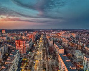 Превью обои город, вид сверху, здания, обзор, панорама