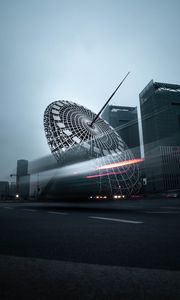 Превью обои город, здания, архитектура, конструкция, дорога, длинная выдержка