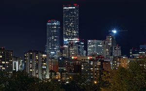 Превью обои город, здания, архитектура, ночь, огни