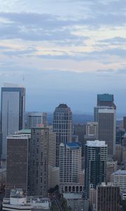 Превью обои город, здания, архитектура, вид сверху, сумерки