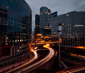 Превью обои город, здания, дорога, вид сверху, городской пейзаж