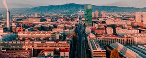 Превью обои город, здания, дорога, городской пейзаж, вид сверху