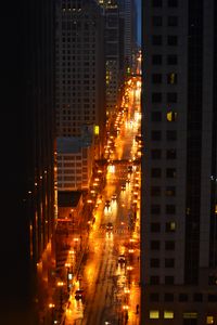 Превью обои город, здания, дорога, автомобили, фонари, вид сверху, темный