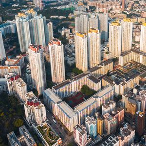Превью обои город, здания, дороги, вид сверху