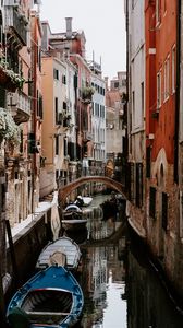Превью обои город, здания, лодки, река, венеция