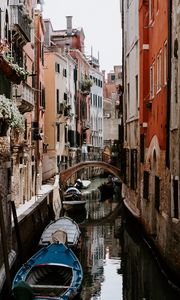 Превью обои город, здания, лодки, река, венеция