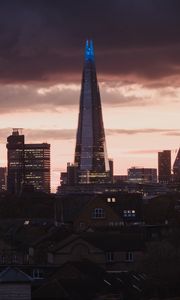 Превью обои город, здания, небоскреб, архитектура, сумерки