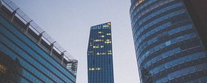 Превью обои город, здания, небоскребы, сумерки