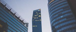 Превью обои город, здания, небоскребы, сумерки