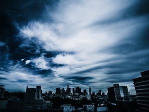 Превью обои город, здания, ночь, небо