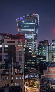 Превью обои город, здания, огни, архитектура, ночь