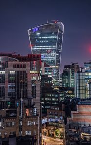Превью обои город, здания, огни, архитектура, ночь