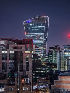 Превью обои город, здания, огни, архитектура, ночь