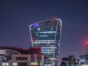Превью обои город, здания, огни, архитектура, ночь