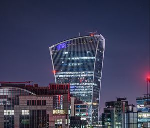 Превью обои город, здания, огни, архитектура, ночь