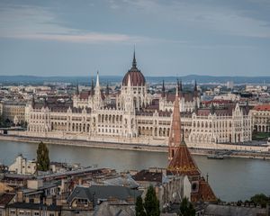 Превью обои город, здания, река, архитектура, старый, будапешт