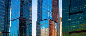 Превью обои город, здания, стекло, отражение, москва