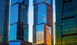 Превью обои город, здания, стекло, отражение, москва