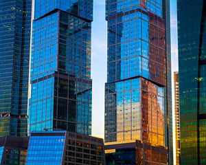 Превью обои город, здания, стекло, отражение, москва