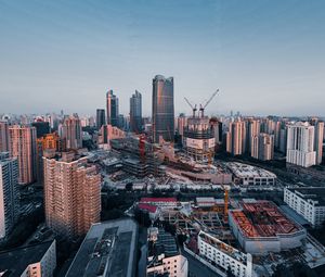Превью обои город, здания, строительство, вид сверху