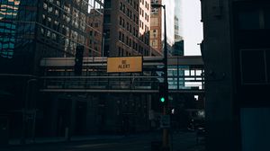 Превью обои город, здания, улица, дорога, переход