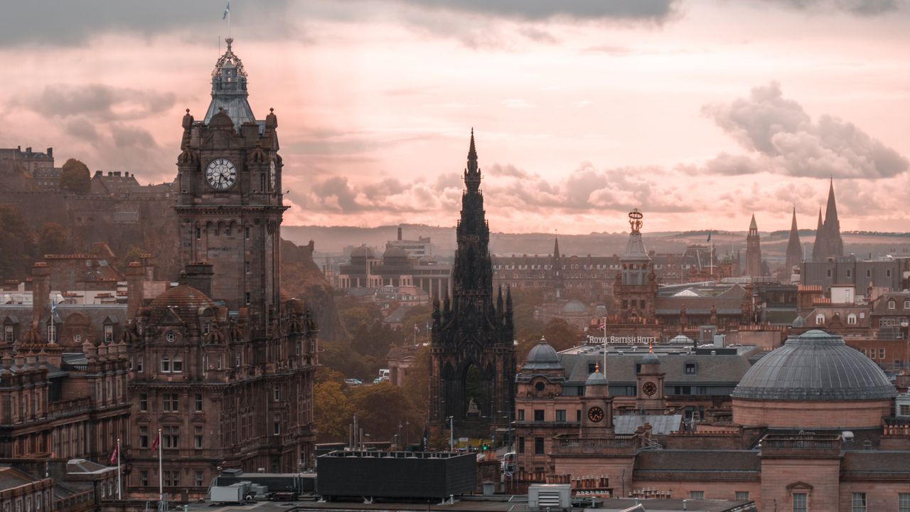 Обои город, здания, вид сверху, архитектура, старый, эдинбург