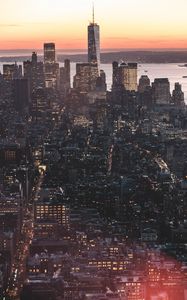 Превью обои город, здания, вид сверху, мегаполис, нью-йорк, сша