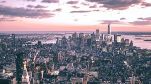 Превью обои город, здания, вид сверху, мегаполис, городской пейзаж, нью-йорк