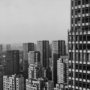 Превью обои город, здания, вид сверху, чб